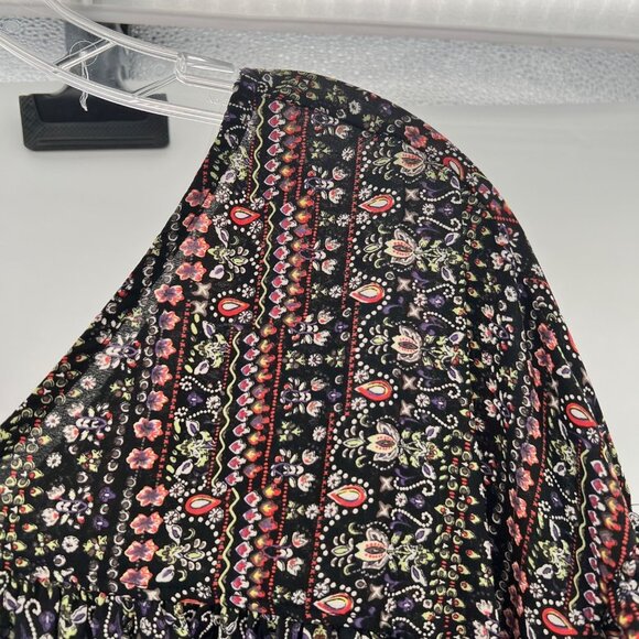 Ces Femme V-Neck Peasant Top Multicolor Print Size Small - Picture 4 of 9